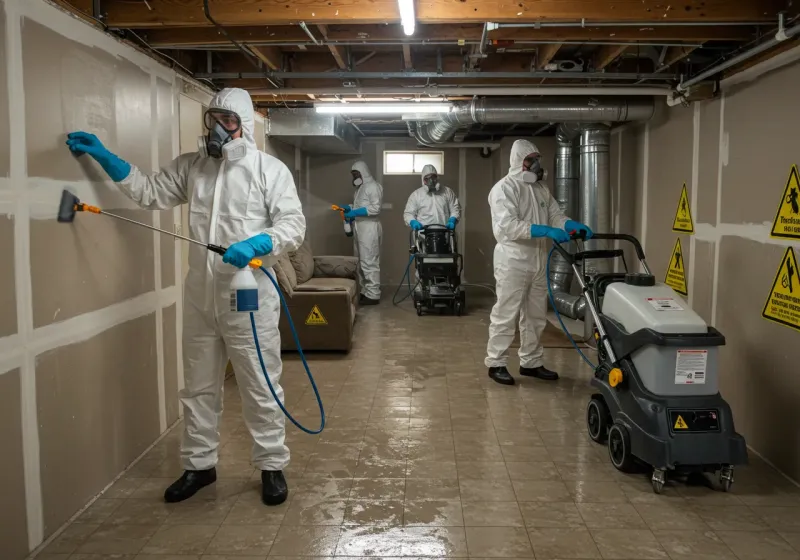 Basement Moisture Removal and Structural Drying process in Calcutta, OH